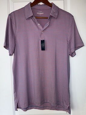 J. Crew NWT Ultra Soft Performance Polo in Pink and Blue Multi-Stripe
